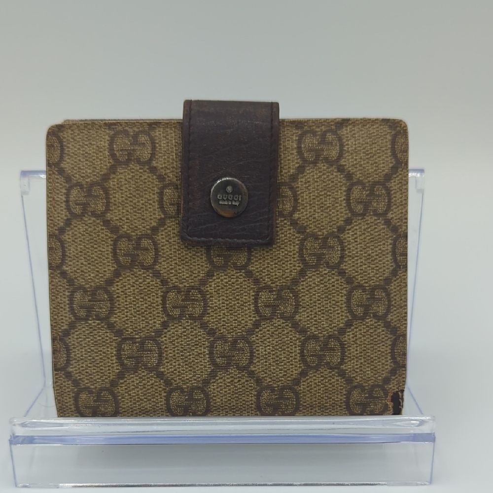 Gucci Tan and Brown Monogram Wallet